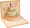 KUNSTIFY 3D Pop Up Karte, Grußkarte Geschenk für Freundin Freund Männer Frauen Vater Mutter Happy Birthday Geburtstag Torte Kuchen Geburtstagskarte Geburtstagsgeschenk (Geburtstagstorte Gold)