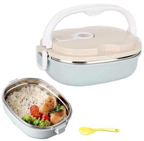 Niiyen Lunchbox, 900ml Edelstahl-Bento Lunch Box, Einschichtigem Lunchbox, auslaufsichere Lebensmittelbehälter, Sandwich-Salatbox für Arbeit, Schule, Picknick