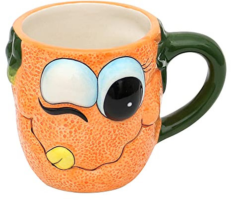 Dekohelden24 Keramik Kaffeebecher - Tasse als Orange Größe H/Ø: 9 x 12 cm