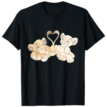 Disney The Lion King Simba and Nala Hearts Valentine’s Day T-Shirt