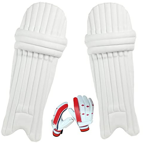 Kalindri Sports Player Protection Cricket Accessories (Youth, Leg Pad with Batting Gloves)