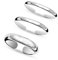 LeCalla 3 Stück 925 Sterling Silber Hypoallergen Band Ring offen verstellbare Zehenringe für Damen