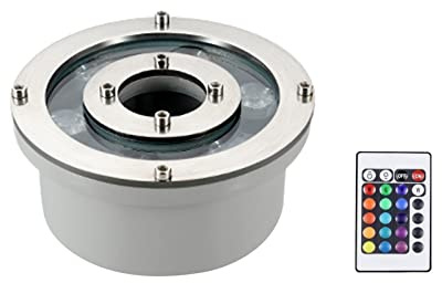 WZYJLyds LED-Ring-Brunnen-Lichter, RGB-Unterwasserlicht IP68 Wasserdicht 12V/24V Farbwechsel Tauchfähig Landschaftsbeleuchtung für Gartenbrunnen Pool(6W,AC 12V)