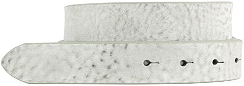 BELTINGER Wechselgürtel aus weichem Vollrindleder Used-Look ohne Schnalle 3 cm | Druckknopf-Gürtel für Damen Herren 30mm | Vintage-Look | Hellgrau 85cm