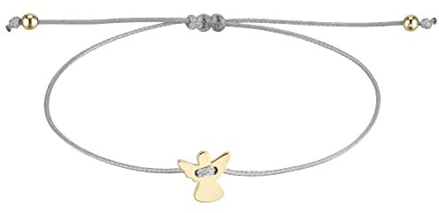 StarAppeal Schutzengel Freundschafts Armband, Engel Armbändchen mit Perlen in Silber und Gold, Größenverstellbar, Makramee Band für Frauen & Mädchen, Handmade (Silber-Gold)