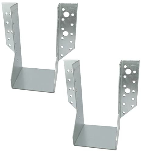 AERZETIX - C58634 - Lot de 2 Sabots de charpente à ailes extérieures 80x150x75x2 mm - sabot de solive à 4+34 trous - en acier zingué Z275