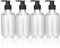 4Pcs Empty Press Pump Bottles, 300ML Refillable Bottle for Cooking Sauces, Plastic Liquid Soap Dispenser Refillable Container for Essential Oils, Lotions, Shampoo, Conditioner