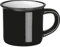 noTrash2003 Lot de 4 tasses à expresso au look rétro style vintage en céramique avec aspect nostalgique 60 ml (noir (4))