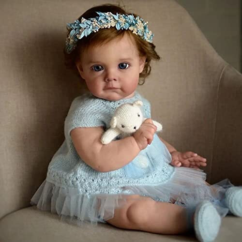 Zero pam Realistic Reborn Toddler Realistic 60 cm Lifelike Reborn Dolls with Real Soft Hair Silicone Baby Doll Handmade Newborn Babies Girls Weighted Baby Doll (Princess Dress)
