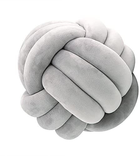 Xinwanhong knotenkissen, Geknotetes Kissen, Knot Kopfkissen, Zierkissen Knoten, Plüsch Kissen Weiche, Knoten Ball Kissen, 27cm, 1