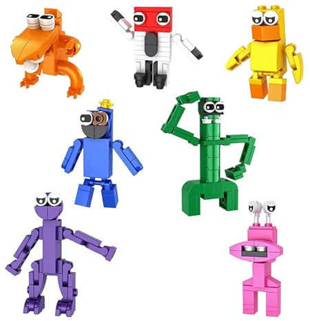 Rainbow Friends Mini Figure Set,7PCS Rainbow Friends Figure Modell,Rainbow Cake Topper,Rainbow Friends Action Figures, Rainbow Friends Building Blocks Figures Modell Spielzeug