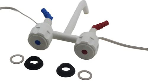 Automatik Wasserhahn Mischbatterie Windsor weiß Wohnwagen Garten Wohnmobil Campingspüle