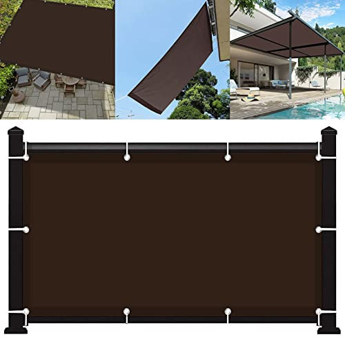 Tenda da Sole Impermeabile Rettangolare 3 x 4 m Protezione UV Tende Parasole Rettangolare con Occhielli Fascette per Esterno Terrazza Giardino, Marrone