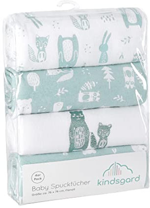 Kindsgard Panni in molton Handklad, confezione da 4 in 100% cotone, assorbenti e morbidi, versatili, 70 x 70 cm, lavabili e asciugabili in asciugatrice