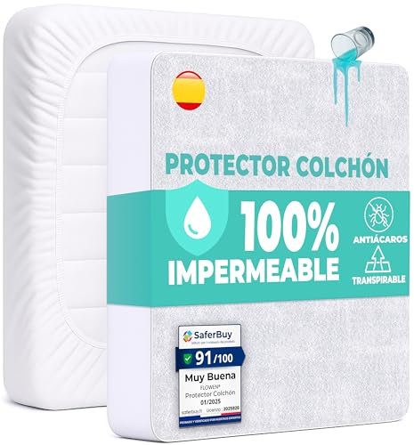Coprimaterasso Matrimoniale Impermeabile 150x190 cm Lenzuolo con Angoli Bianco in Cotone e Microfibra Protezione per Letto Salva Materasso Traversa Traspirante Anallergico Lavabile in Lavatrice