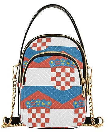 ILmira Kroatien Flagge Frauen Crossbody Telefon Tasche Damen Schulter Handtaschen Crossover Geldbörse, mehrfarbig, Einheitsgröße
