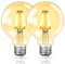 EYLM LED Lampadina Vintage Edison, Lampadina Vintage E27 Dimmerabile 4W 2700K Bianco Caldo per un'illuminazione Nostalgica e Retrò nel Bar di Casa, Forma a Globo (G80) (2)