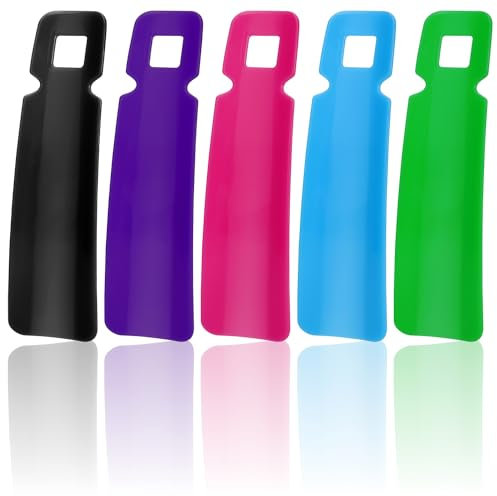 com-four® 5X Mini Chausse-Pied (14 cm) – Léger & Compact pour Voyager - Aide à l’enfilage Robuste en Plastique, Idéal pour Femmes, Hommes & Enfants (5 Couleurs - 14 cm)