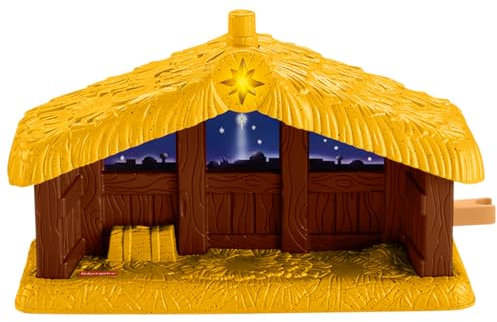 Ersatzteil für Fisher-Price Little People Krippen-Set – HMX70 ~ Krippe / Stall ~ spielt Musik, wenn gedrückt wird und der Stern leuchtet – funktioniert auch gut mit anderen kleinen Leuten-Sets