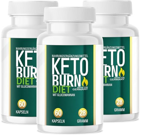 NEU: Keto Burn Diet - Das Original – Stoffwechsel extrem - schnell & endlich, Kapseln mit hochwertige natürliche Inhaltsstoffe für Frauen + Männer – 180 Stück