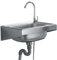 Lavello in acciaio inox lavamani lavello a muro lavello da campeggio lavello con rubinetto lavello in acciaio inox per garage, officina, lavanderia, bagno (48x35cm)