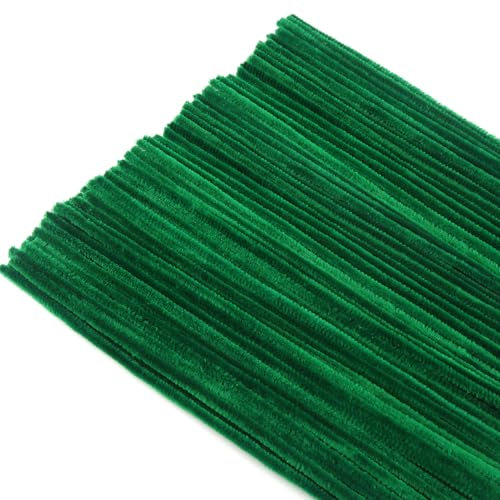 TOAOB 200 Stück Chenille Pfeifenreiniger Grün 30 cm Lang und 6 mm Breit für Bastelarbeiten und Dekoration Heimwerken