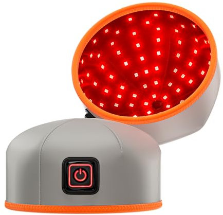 Scienlodic Rotlicht-Therapie-Kappe - Nahinfrarot-Licht-Haarwachstumsgerät, 102 LEDs, 660nm und 850nm Wellenlängen, Haarausfallbehandlung bei dünner werdendem Haar mit Atem-Puls-Modus - Grau
