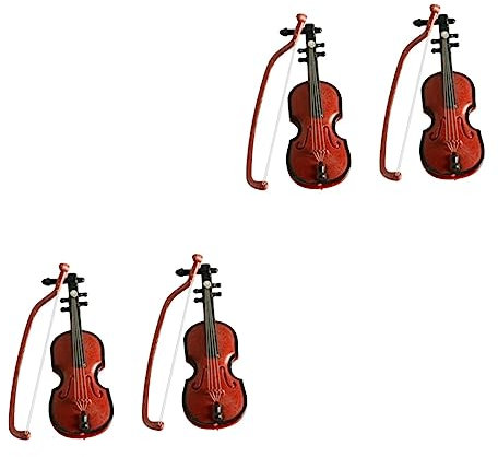 4 Stück Simulierte Geige Desktop Dekoration Mini Deko Requisiten Mini Geigen Modell Weihnachts Geigenmodelle Geigen Ornament Mini Geigen Weihnachts Requisiten Geige