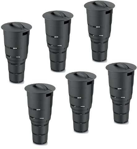 Set 6X Komposter Unterirdischer Garten 11 L Anthrazit Kunststoff H 53 cm modularer Komposteimer Bio Mülleimer