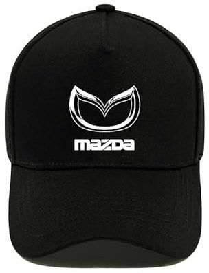 SANNITOU Baseball Cap Herren und Damen Verstellbare Baseballkappe für Mazda Einheitsgröße Sonnenmütze Basecap mit Auto-Logo,OneSize-Black
