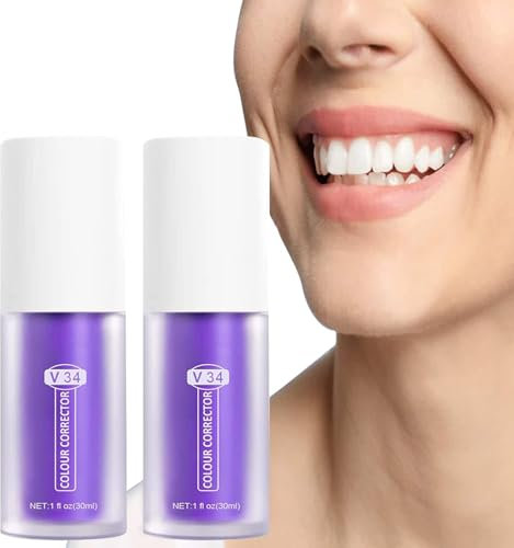 2 pezzi Purple Teeth Whitening ToothPasta viola dentifricio bianco denti viola sbiancante denti dentifricio sbiancante dentifricio viola