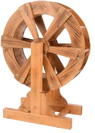 Fontana Con Ruota Idraulica In Legno, Decorazione Da Giardino, Fontana Ornamentale A Cascata For Esterni E Interni, For Giardino, Cortile, Laghetto, Cortile(60cm/23.6inch)