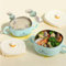 sanheshun Suction Bowls for Baby-Stainless Steel Bowls,316 Stainless Steel + PP Material,with Silicone Mat and (Fork*1+Spoon*1),Applicable Temperature: -20°C-100°C,Children's Non-Toxic Baby Food Bowl