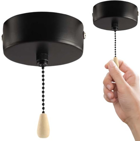 Interrupteur Tirette 150cm - Interrupteur de Plafond à Tirette, Interrupteur Vintage pour Salle de Bain, Interrupteurs à Tirette Universels, Interrupteur Lampe pour luminaire Suspendu au Plafond