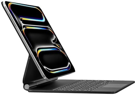 Vushola Custodia per tastiera magica per iPad Pro 33 cm (M4) 2024, supporto magnetico Bluetooth per iPad Pro 13 con trackpad di precisione, spegnimento automatico, tasti retroilluminati