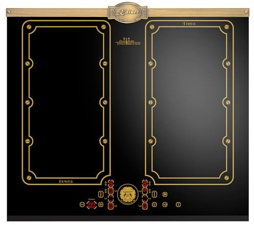 Kaiser KCT 6192 FI Em Induktionskochfeld 60 cm • 8 Heizelemente: 4×2 Induktions-Kochzonen • FREE ZONE mit 2 FLEX Induktions Zonen • Schwarzes Keramik-Glas mit Antique Gold-Leiste