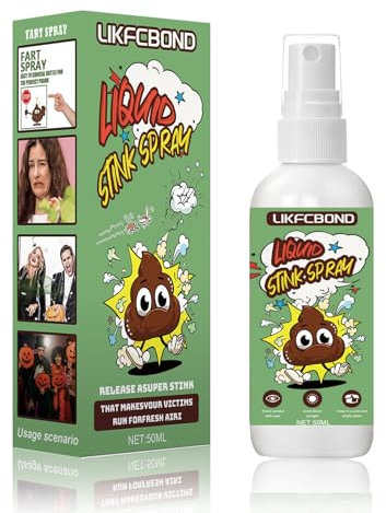 LIKFCBOND Extrastarkes Stinkspray, Stinkender Flüssiges Stinkspray, Streichparty Witz Stink Spray, Ultimate Prank Smell Spray for Adults, Schrecklicher Geruch Flüssiger Stinkspray, 1 Stück, 50ml