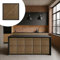 Panneau mural à lattes en bois HDF 50 x 50 cm – Finition noyer foncé sur base noire, 6 mm d'épaisseur, acoustique et décoratif, installation facile à faire soi-même, design modulaire