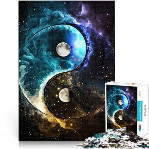 Denkspiel Kosmisches Yin Yang Puzzle für Erwachsene, 1000 Teile 26x38cm mit vollständig ineinander greifenden, zufällig geformten Teilen für ab 14 Jahren