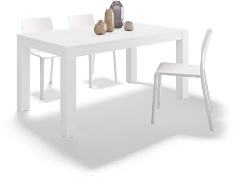MOBILI FIVER, Esstisch Rachele 160x90 cm, Esche Weiß, Made In Italy