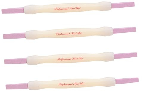 Didiseaon 4 Stück Nagelfeilen mit Doppelseitigem Quarzstein Tragbarer Nagelpflege Stab für Abgestorbene Haut und Nagelhaut Rundes Design für Maniküre im Haushalt