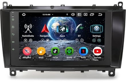 8-Kern 4GB RAM+ 64GB ROM 8 Zoll Android 16 Autoradio Bluetooth GPS Navi für Mercedes Benz CLK-Klasse W209 C209 A209 Unterstützt DAB+ Wireless CarPlay Android Auto DSP WiFi 4G FM A2DP RDS SWC Canbus
