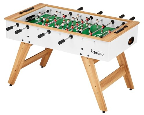 Baby Foot Jugendliche & Erwachsene – Weiß/Holz – 3 Korkbälle – 2 bis 4 Spieler