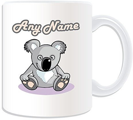 Regalo personalizzato – Seduta koala tazza, motivo: animali, bianco) – qualsiasi nome/messaggio sulla tua tazza unica