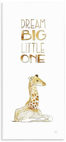 The Kids Room By Stupell Dream Big Little One Wandschild mit Giraffenmotiv