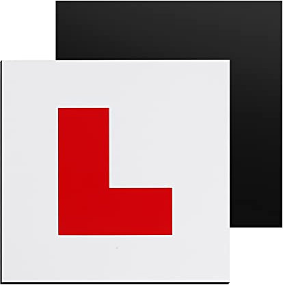 Onarway Fully Magnetic L Plates for New Drivers, 2 Pack Extra Thick Strong Magnetic Plate - Non Scratch Vehicle Paint