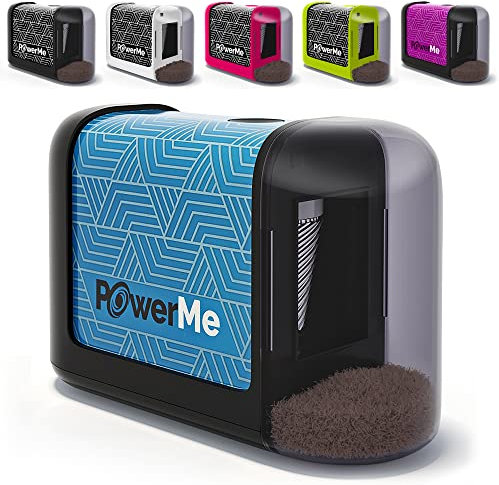 POWERME Electric Pencil Sharpener - Battery Operated, for Home, Office, School, Artist, Students – Ultra Portable Automatic Pencil Sharpener, ideal for No. 2 And Colored Pencils (Drawing, Coloring)