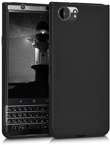 kwmobile Hülle kompatibel mit BlackBerry KEYone (Key1) Hülle - weiches TPU Silikon Case - Cover geeignet für kabelloses Laden - Schwarz matt