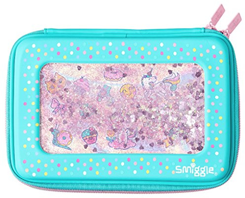 Smiggle Pencil Case Glitter Shimmy Shake Hardtop - Blue/Pink