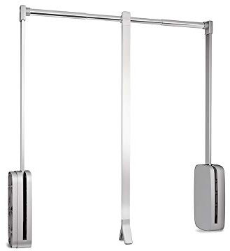 Emuca - Colgador abatible para armario Sling, ancho regulable 450-600mm, Acero y Plástico, Cromado